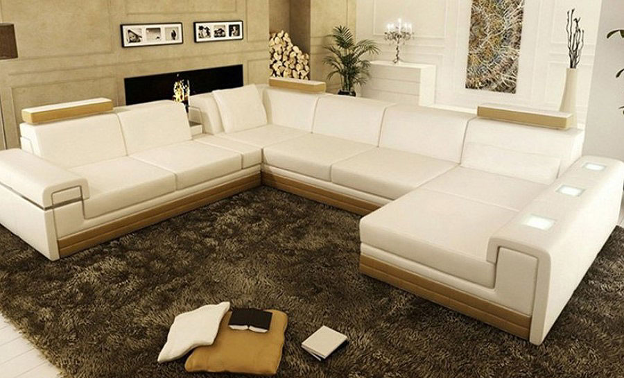 Yarra Leather Sofa Lounge Set